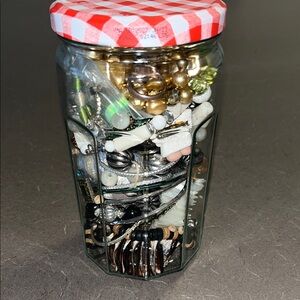 Assorted Bead and Charm Jar - Mixed Metallics & Neutrals For Crafts